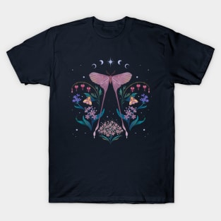 Pink Moth and Bleeding Heart T-Shirt